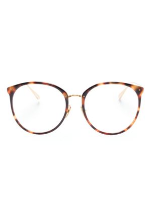 Linda Farrow lunettes de vue The Kings à monture ronde - Or
