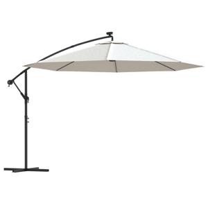 The Living Store Hangende Parasol - Met LED-verlichting - 350x290 cm - Zandkleurig