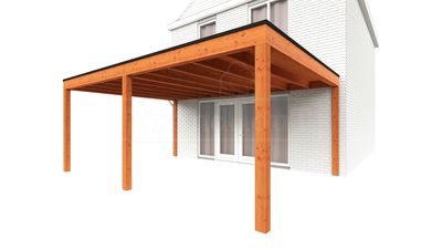 Trendhout Aanbouwveranda Modena 600x485 cm- Plat dak- Hout- Trendhout