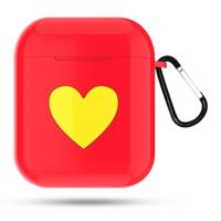 Hart patroon Apple draadloze koptelefoon Oplaaddoos stofbestendig schokbestendig outdoor beschermhoes voor Airpods (rood)