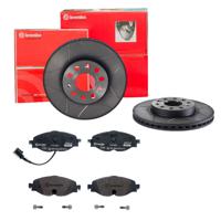 Remmenset, remschijf BREMBO, Remschijftype: Binnen geventileerd, Inbouwplaats: Vooras, u.a. für VW, Seat, Audi, Skoda