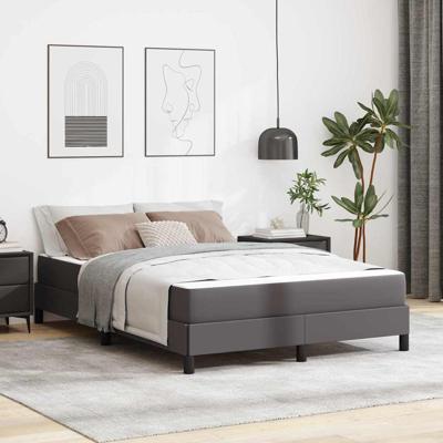 Bed met matras Grijs 160 x 200 cm Kunstleer
