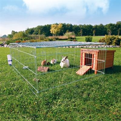 TRIXIE NATURA KNAAGDIERREN MET DAK GEGALVANISEERD METAAL 144X58X116 CM