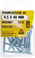 Spaanpl.schr. 4.5x40mm 18st - Deltafix
