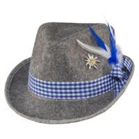 Verkleed hoedje voor Oktoberfest/tiroler - grijs - volwassenen - Carnaval Verkleed hoedje voor Oktoberfest/tiroler - grijs - volwassenen - Carnaval