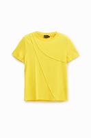 Geribd T-shirt met patch - YELLOW - XS