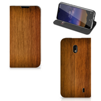Nokia 2.2 Book Wallet Case Donker Hout - thumbnail