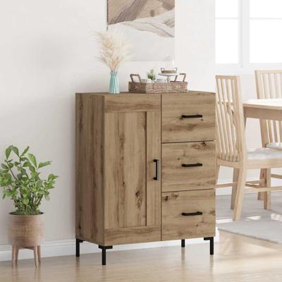 Dressoir artisanaal eikenkleurig 69.5 x 34 x 90 cm Bewerkt hout Dressoir artisanaal eikenkleurig 69.5 x 34 x 90 cm Bewerkt hout