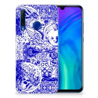 Silicone Back Case Honor 20 Lite Angel Skull Blauw