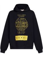 Marni hoodie en coton à slogan imprimé - Noir