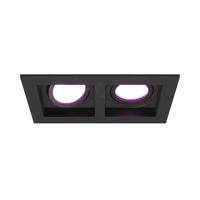 HOFTRONIC™ Fresno Dubbele Inbouwspot - Rechthoek - 2x GU10 - RGBWW 16,5 miljoen kleuren - 11 Watt 690 lumen - Kantelbaar - IP20 stofdicht- Zwart - Met kabelconnectoren HOFTRONIC™ Fresno Dubbele Inbouwspot - Rechthoek - 2x GU10 - RGBWW 16,5 miljoen kleuren - 11 Watt 690 lumen - Kantelbaar - IP20 stofdicht- Zwart - Met kabelconnectoren