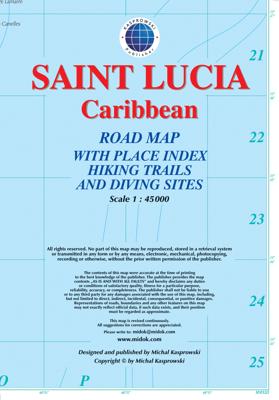 Wegenkaart - landkaart Saint Lucia - Caribbean | Kasprowski Maps