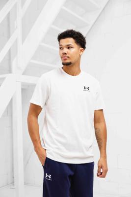 Under Armour Embroidered Heavyweight T-Shirt Heren Wit - Maat M - Kleur: Wit | Soccerfanshop
