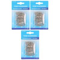 Kopspelden/steekspelden - 150x stuks - zilver - 30 mm - hobby naaispelden