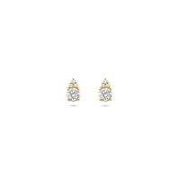 14k Geelgouden Oorknoppen met Diamant 0.28ct - 6 mm