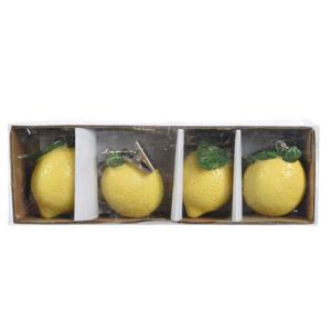 Decoris tafelkleedgewichten - 4x - citroen - kunststeen - geel   -