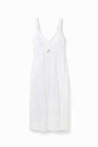 Midi-jurk met schouderbandjes - WHITE - XS