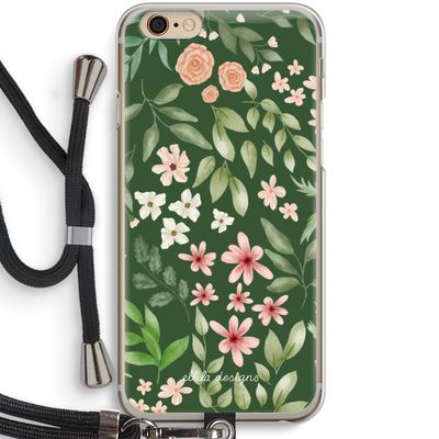 Botanical green sweet flower heaven: iPhone 6 / 6S Transparant Hoesje met koord
