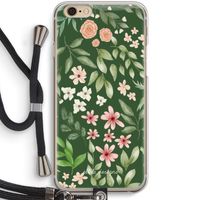Botanical green sweet flower heaven: iPhone 6 / 6S Transparant Hoesje met koord