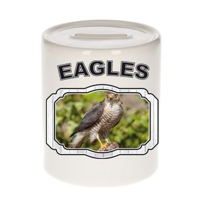 Dieren havik roofvogel spaarpot - hawks/ roofvolgel spaarpotten kinderen 9 cm
