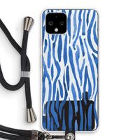 Blauwe nerven: Pixel 4 Transparant Hoesje met koord