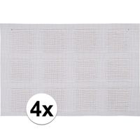 4x Placemats wit geweven/gevlochten 45 x 30 cm - thumbnail