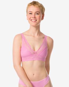 HEMA Bralette Met Kant Fluor Roze (fluor roze)