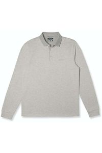 Pierre Cardin Modern Fit Poloshirt lange mouw grijs, Motief