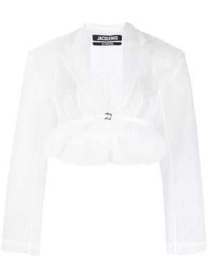 Jacquemus veste crop La Veste Dentelle - Blanc