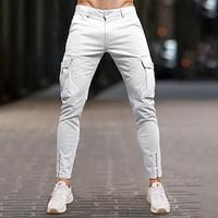 Voor heren Broek Chinese Zomerbroek Vrijetijdsbroek Vetoketju Effen Comfort Ademend Volledige lengte Casual Dagelijks Feestdagen Modieus Basic Zwart Wit Micro-elastisch Lightinthebox - thumbnail