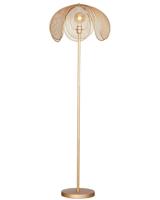 Grote mat gouden vloerlamp met ingebouwde E27 fitting en schakelaar By Rydens Daisy