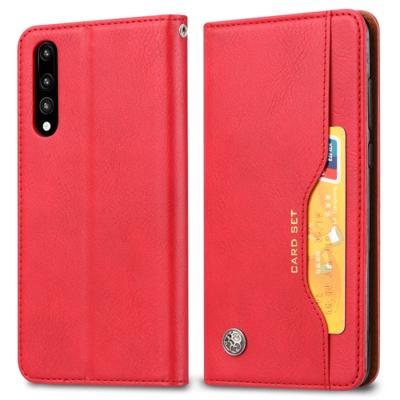 Knead huidtextuur horizontale Flip lederen case voor Huawei P20 met foto frame & houder & kaartsleuven & portemonnee (rood)