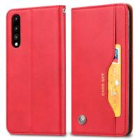 Knead huidtextuur horizontale Flip lederen case voor Huawei P20 met foto frame & houder & kaartsleuven & portemonnee (rood)