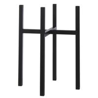 Mica Decorations - bloempot plantenpot standaard / verhoger - zwart - B42 x H50 cm - metaal