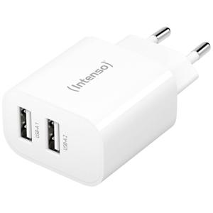 Intenso W24AA USB-oplader 24 W Binnen Uitgangsstroom (max.) 2.4 A Aantal uitgangen: 2 x USB-A