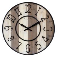NeXtime NE-3279BR Grote Wandklok Oxford 50 cm Hout/Zwart Metaal