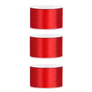 Hobby Sierlint satijn - 3x - Rood - 25 meter - cadeaulint - satijnlint/sierlinten