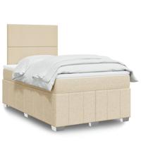 Boxspring met matras stof crèmekleurig 120x200 cm