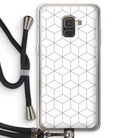Zwart-witte kubussen: Samsung Galaxy A8 (2018) Transparant Hoesje met koord