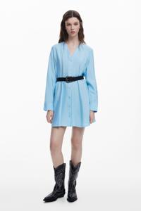 Overhemdjurk met riem - BLUE - M