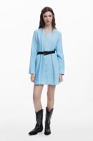 Overhemdjurk met riem - BLUE - M