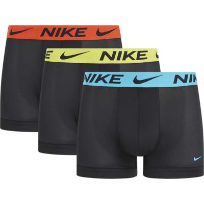 Nike Dri-FIT Elite Breathe Boxershort Trunk 3-Pack Zwart Lichtblauw Geel Oranje