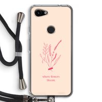 Where flowers bloom: Pixel 3a Transparant Hoesje met koord