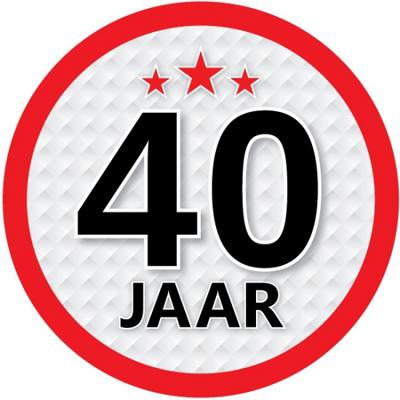40 jaar leeftijd sticker - 15x - rond - Dia 15 cm - 40 jaar verjaardag - jubileum - leeftijd versier