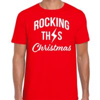 Rocking this Christmas fout Kerstshirt / t-shirt rood voor heren