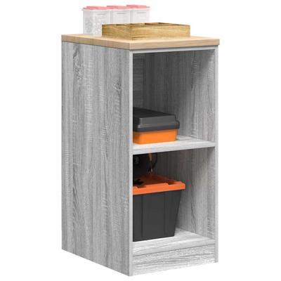 Garagekast 40x51x85 cm massief grenenhout grijs sonoma