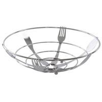 fruitschaal - zilver - metaal - 26 cm - rond - fruitmand