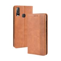 Magnetische Buckle retro Crazy Horse textuur horizontale Flip lederen case voor Vodafone Smart X9 met houder & kaartsleuven & fotolijstjes (bruin)