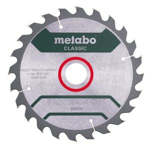 Metabo Accessoires Cirkelzaagblad | Precision Cut Classic | 190x30mm | Z24 WZ 15° - 628675000