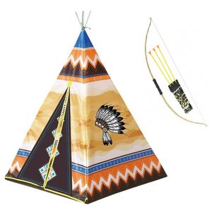 Speelgoed indianen wigwam tipi tent 130 cm inclusief pijl en boog